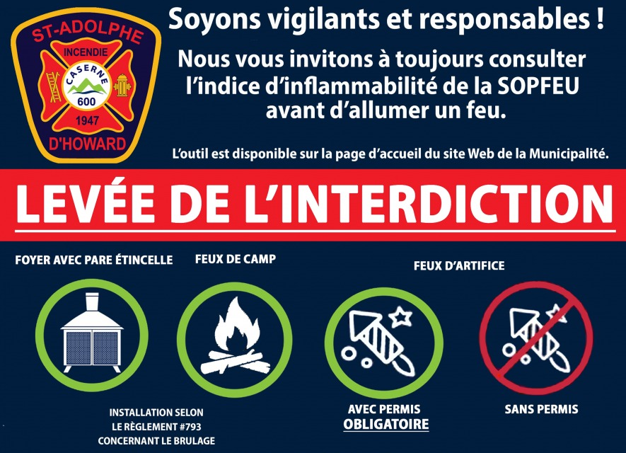 LEVÉE DE L'INTERDICTION